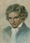 Original watercolor portrait of Beethoven thumbnail