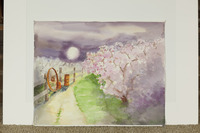 Blossoms With Rusty Wagon Wheel thumbnail