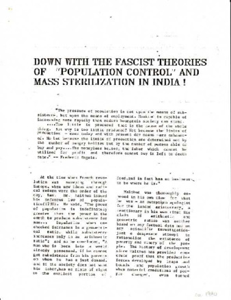 Down with the fascist theories of "population control" and mass sterilization in India! thumbnail