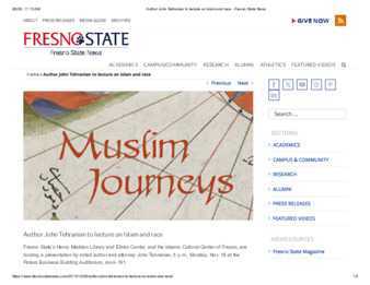 Author John Tehranian to lecture on Islam and race thumbnail
