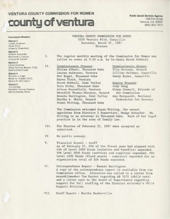 Minutes March 21, 1987 thumbnail