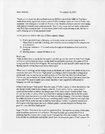 Letter to Michele Serros regarding Honey Blonde Chica thumbnail