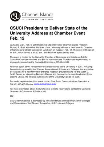 CSUCI President to Deliver State of the University Address at Chamber Event Feb. 12 thumbnail