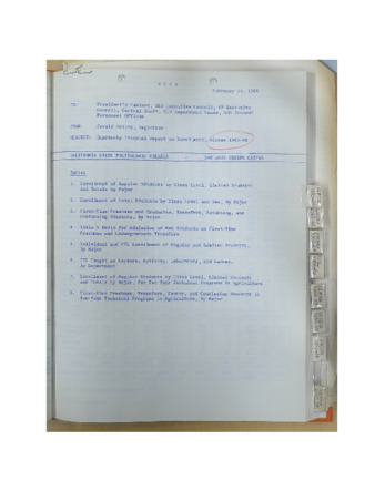 Quarterly internal report on enrollment, Winter 1965-1966 thumbnail