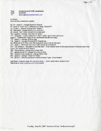 Corrections for Honey Blonde Chica paperback thumbnail