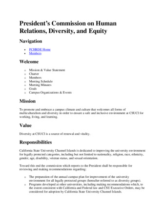 President's Commission on Human Relations, Diversity, and Equity (website) thumbnail