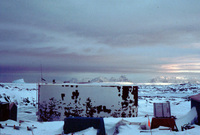 Looking toward the Continent at sunrise from the rec room window of GWRR at palmer Station after I was up all night thumbnail