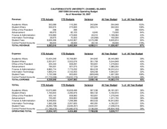 2007 November Operating report – summary thumbnail