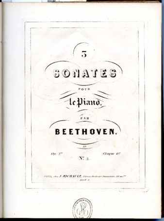 3 sonates pour le piano par Beethoven ... Op: 1er ... No. [2] [i.e. WoO 47, no. 2] thumbnail