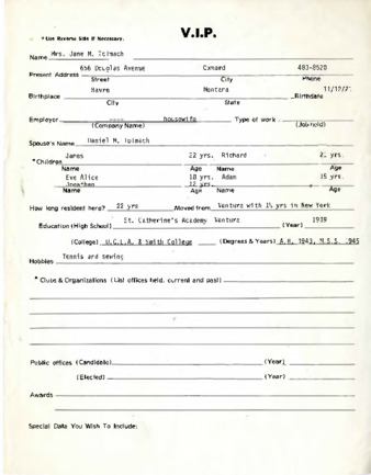 V.I.P. Informaion Sheet thumbnail