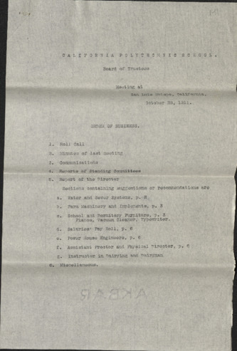 Report of the Director, California Polytechnic School, October 28, 1911 thumbnail