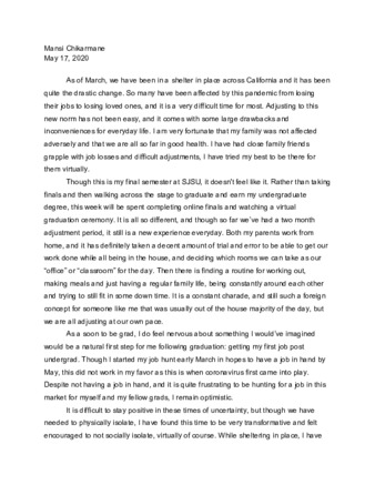 Mansi Chikarmane COVID-19 Journal thumbnail