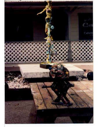 Dragon and Old Woman Made of Items Found at City Dump thumbnail