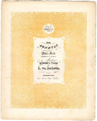 Trois sonates pour le piano-forte : Oeuv. 10, No. 1 ... composées et dédiées à Madame la Comtesse de Browne par L. van Beethoven thumbnail