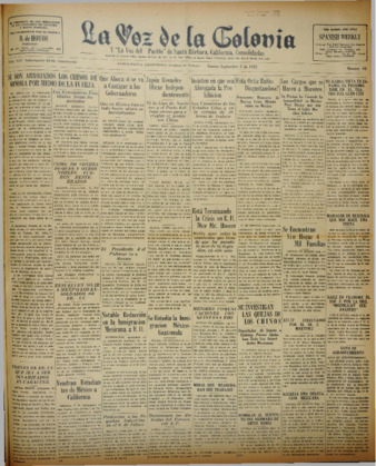 La Voz de La Colonia 2 de septiembre de 1932 thumbnail