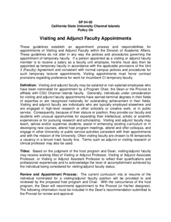 SP 04-02 Visiting and Adjunct Faculty Appointments thumbnail