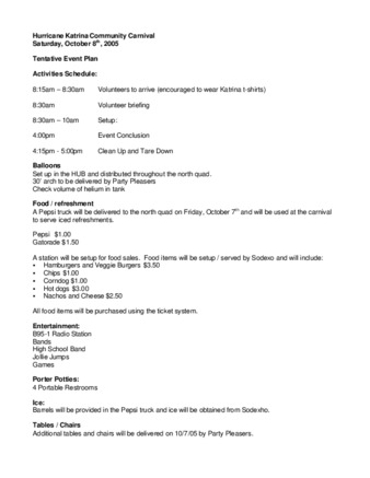 2005 Student Government Carnival Event Plan thumbnail