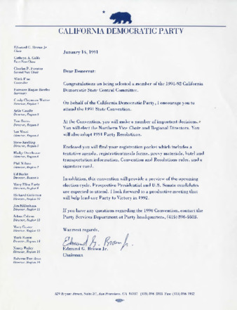 Letter from Edmund G. Brown Jr thumbnail