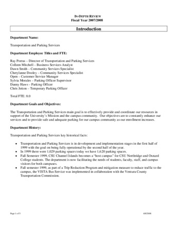 Public Safety - Transportation & Parking Services 2007-2008 In-Depth Review thumbnail
