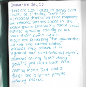 Amanda Rose Anderson Journal Entry on 50th Day of Quarantine thumbnail