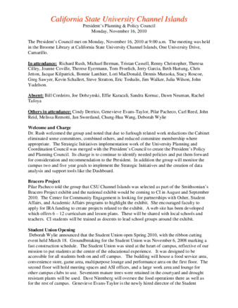 California State University Channel Islands: President's Council Meeting Notes: Monday November 16, 2010 thumbnail