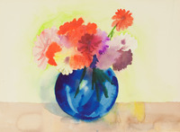 Magnolia Maze In Blue Glass Bowl thumbnail