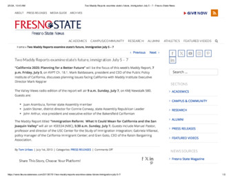 Two Maddy Reports examine state's future, immigration July 5 -7 thumbnail