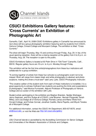 CSUCI Exhibitions Gallery features: 'Cross Currents' an Exhibition of Photographic Art thumbnail
