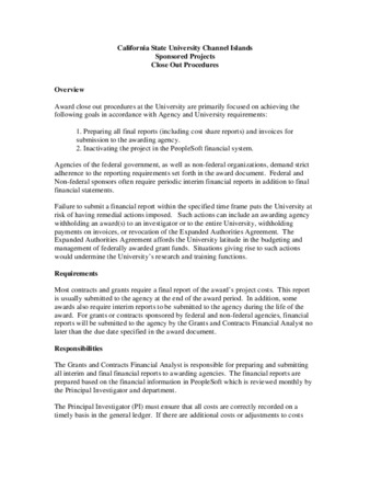 Sponsored projects close out procedures thumbnail