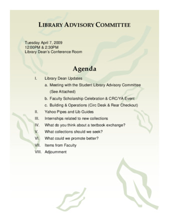 Faculty Library Advisory Committee Minutes 2009_04_07 thumbnail