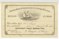 Receipt for Susan Thayer's donation to the American Board of Commissioners for Foreign Missions thumbnail