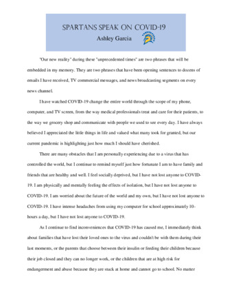 Ashley Garcia COVID-19 Narrative thumbnail