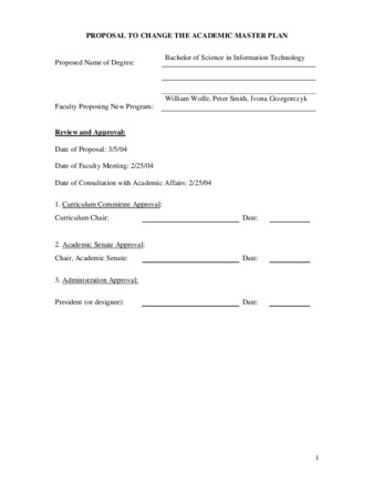 SP 04-10 Proposal to Change the Academic Master Plan - Bachelor of Science in Information Technology - Short Form thumbnail