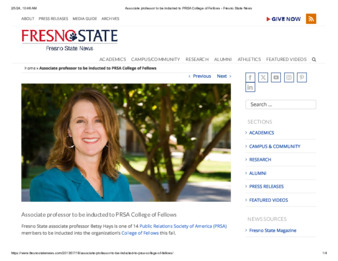 Associate professor to be inducted to PRSA College of Fellows thumbnail