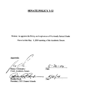 SP 03-32 Policy on Forgiveness of Previously Earned Grade thumbnail