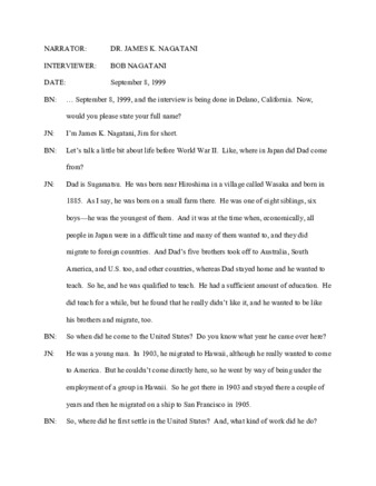 James K. Nagatani (Dr) interview thumbnail