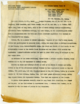 Release on Cotton Rosser and Lem Boughner at Cow Palace thumbnail