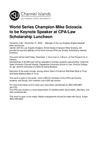 World Series Champion Mike Scioscia to be Keynote Speaker at CPA/Law Scholarship Luncheon thumbnail