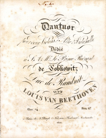 String quartet in E-flat major, op. 74, published by Pleyel thumbnail