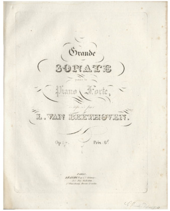 Piano Sonata no. 4 in E-flat major, op. 7, published by Brandus. thumbnail