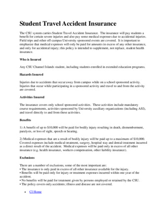 Student Travel Accident Insurance (website) thumbnail