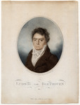 Beethoven portrait engraved by Höfel based on drawing by Letronne thumbnail