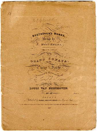 Grand sonata for the piano forte composed & dedicated to the Count de Browne by Louis van Beethoven. Op. 22 thumbnail