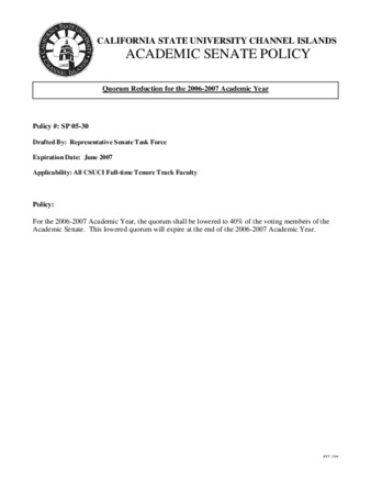 SP 05-30 Quorum Reduction for the 2006-2007 Academic Year thumbnail