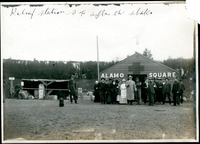 Group posing outside of refugee camp medical center thumbnail
