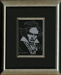 Paper-cut image of Beethoven in frame thumbnail