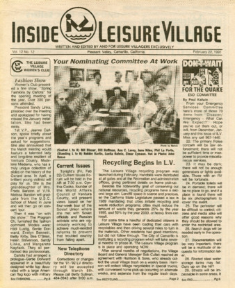 Inside Leisure Village Vol. 12 No. 12 thumbnail