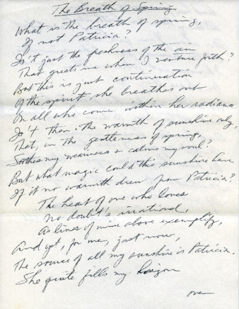 Poem from Carl D. Duncan to Patricia Whiting, March 20, 1966 thumbnail