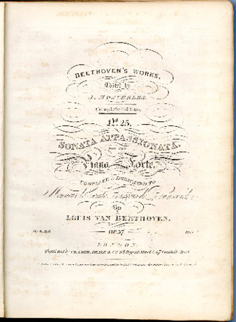 Sonata appassionata for the piano forte, : op. 57 / composed & dedicated to Monsieur le Comte François de Brunswick by Louis van Beethoven thumbnail