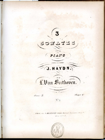 3 sonates pour piano dédiées au celèbre J. Haydn, par L. van Beethoven ... Oeuvre 2 ... No. [1] thumbnail